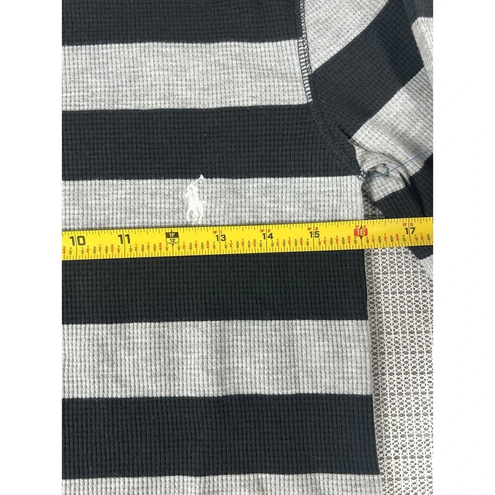 Polo Ralph Lauren Waffle Knit Size SMALL  T Shirt Black Gray Crew Neck